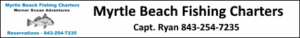 Myrtle Beach fishing charters with Capt Ryan of Werner Ocean Adventures LLC inshore, calm, nearshore calm, flounder fishing in Myrtle Beach with experience to catch!